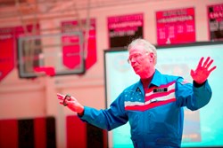 Dr. Gregory Olsen, entrepreneur, engineer, scientist, and the third private citizen to orbit Earth on the International Space Station, addressed The Hun School community on Tuesday, December 3rd as part of its Centennial Speaker Series.