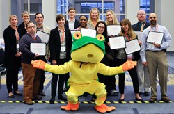 The 2013 HUG Super Forum award winners with Higher Logic's Floyd Frog