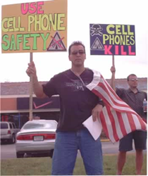 RF Safe pickets in front of cell phone store