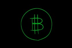Glowing LumiCord Bitcoin logo