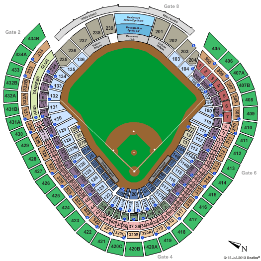 Yankee Seating Chart 2014