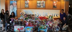 WellCare employees with some of their donations to Metropolitan Ministries in 2013.