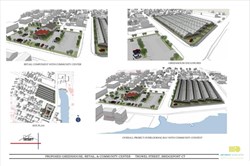 Overall project overlooking bay with community context