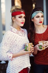 Dupioni Silk Headbands in Ruby Red and Tiffany Blue from Cristabela's Boutique