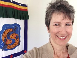 Leslie Rinchen-Wongmo prepares to open the Threads of Awakening Transformative Arts Studio in Channel Islands Harbor, California