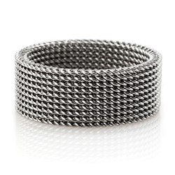 His or Hers Stainless Steel Mesh Ring
