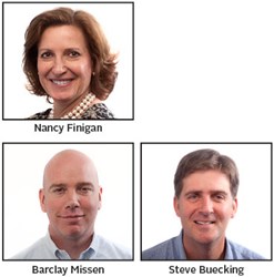 Key Promotions for Nancy Finigan, Barclay Missen, and Steve Buecking