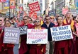 Hundreds of Buddhists Protest, Accusing the Dalai Lama of Religious...