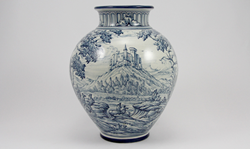 Hand Painted Urn in Blue & White