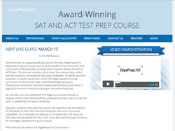 EdgePrepLIVE SAT and ACT Test Prep Course is an award-winning online test prep course