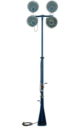 Four 1,000 Watt Metal Halide Lamps Mounted to an Adjustable Mast