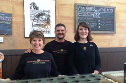 Left to right: Muffin Simpson, Events Manager; Jack Gorman, Tasting Room Manager; Kelsey Mort, Tasting Room Associate