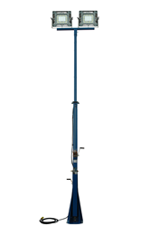 16 Foot Extendable Light Tower with Manual Crank Hand Winch