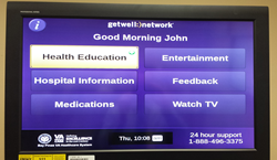 Photo of Interactive Patient Care System Home Screen.
