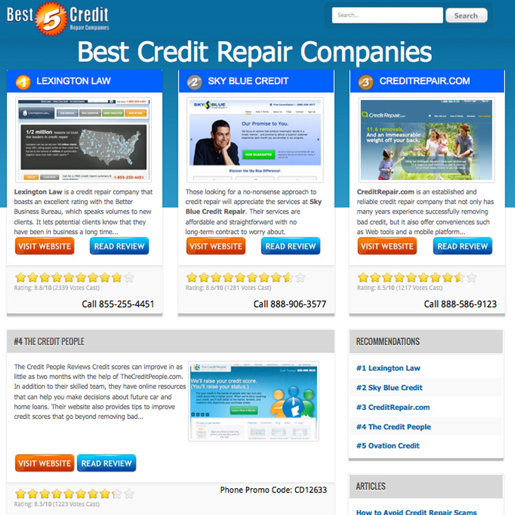 Best Credit Repair Companies Completes Re Evaluation Names Lexington Law As The Top Company 0437