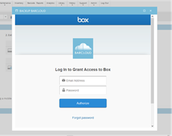 Users grant BarCloud access to their box account to begin the data upload