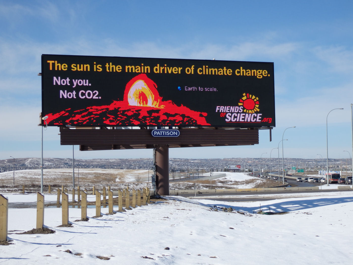 climate science friends denial billboard canadian change economic alberta yyc creditor coal bankruptcy named giant welcome sun co2 deniers driver