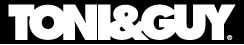TONI&GUY logo with white text on black background