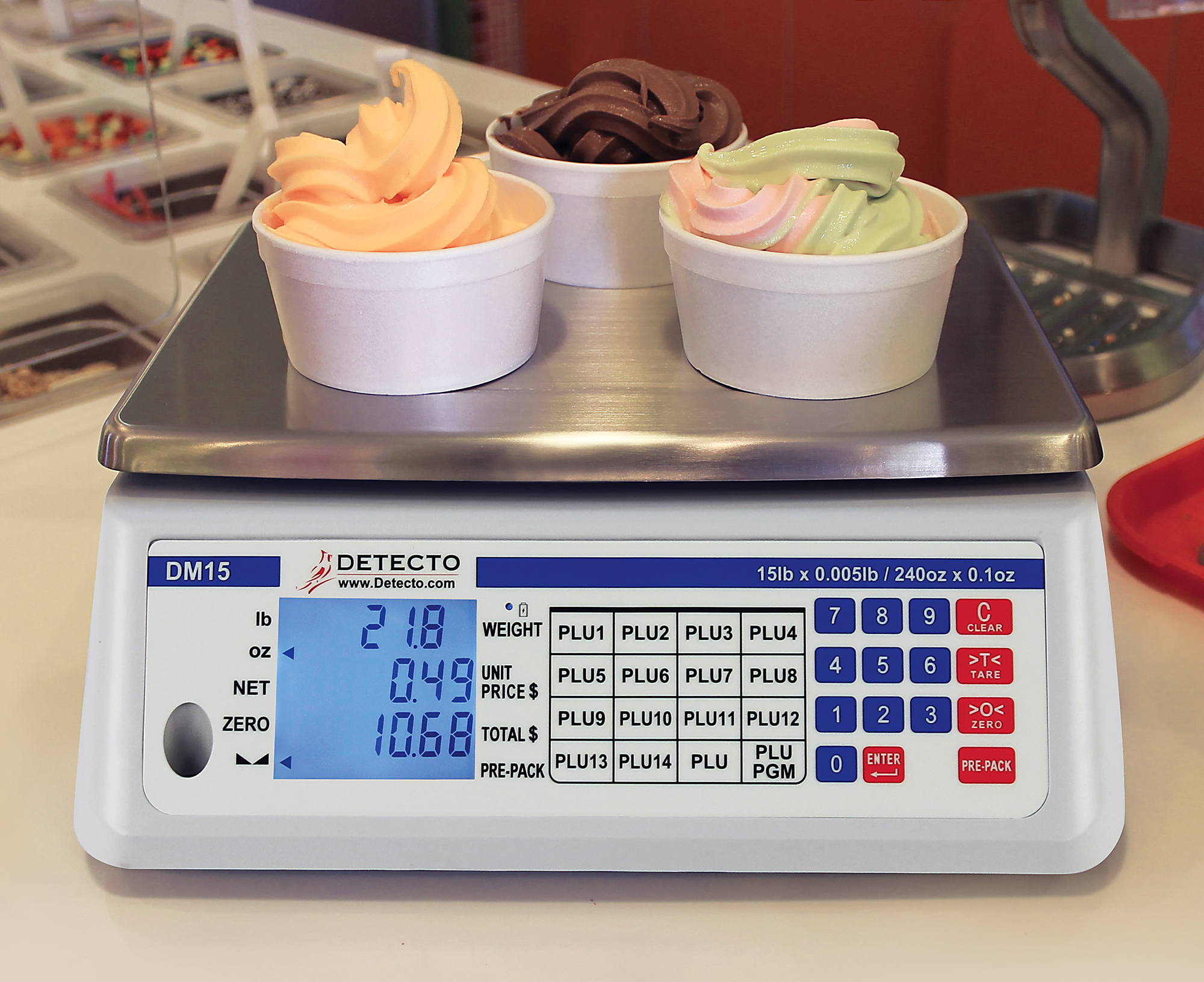 DETECTO's New DM15 Frozen Yogurt Price Computing Scale