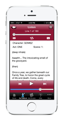 ScenePartner App in action with the Addams Family