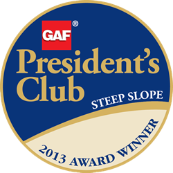 Chandler's Roofing Awarded the 2013 GAF President's Club Award