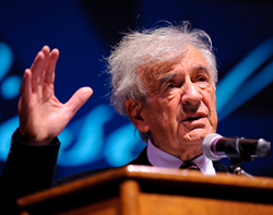 Elie Wiesel during a previous visit to Chapman University