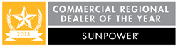 SunPower Regional Dealer Award logo given to Beaumont Solar