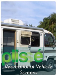 Plisse retractable screen on a revcon motorhome rv