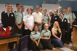 Bo Martinsen, MD, with the students of the Sarasota Military Academy