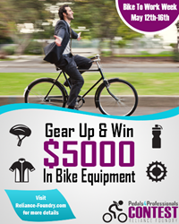 Submit your "bike to work" story to Reliance Foundry for a chance to win $5,000 in bike gear!