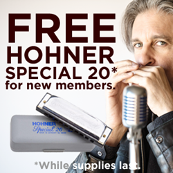 free harmonica for new members of Howard Levy's school