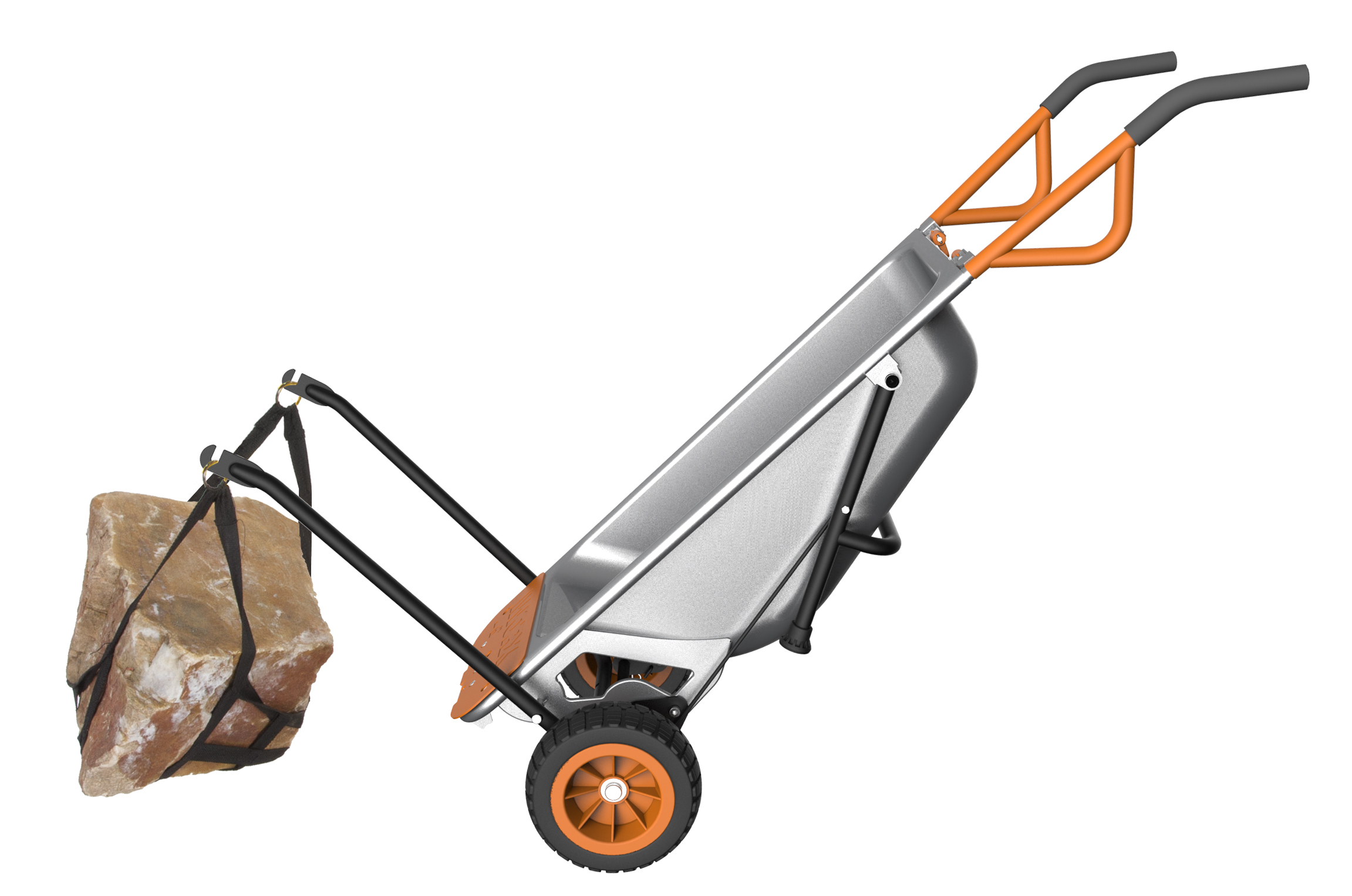 WORX AeroCart’s mesh sling provides support when moving landscape 