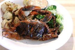 Blackened Grilled Soft Crab with Broccoli