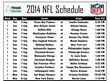 Printable NFL Schedules for All 32 Teams Now Available at...