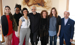 2014 Herb Alpert Award in the Arts celebrating 20 years of supporting risk–taking artists on Friday, May 9, 2014 in Santa Monica, Calif. L–R: Michelle Dorrance, Matana Roberts, Deborah Stratman, Herb Alpert, Lani Hall Alpert, Annie Dorsen, Daniel Joseph M