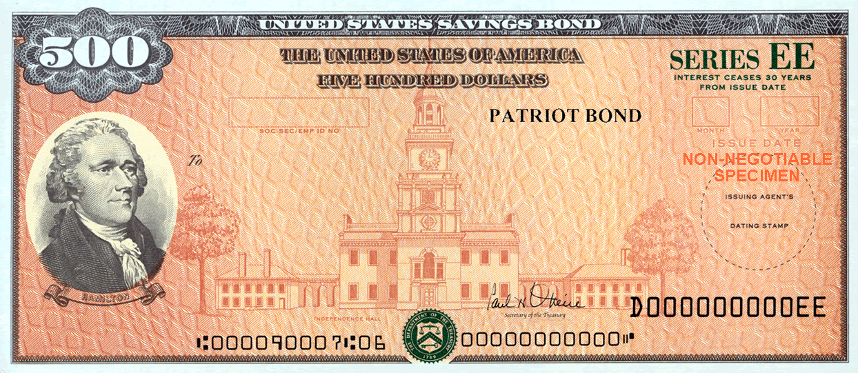 five hundred dollar series ee savings bond united states