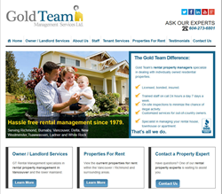 Vancouver Rental Management Company, Gold Team, Launches New Website