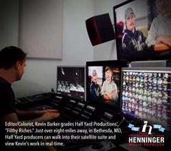 Editor/Colorist Kevin Barker color correcting using VIP with the DaVinci Resolve.