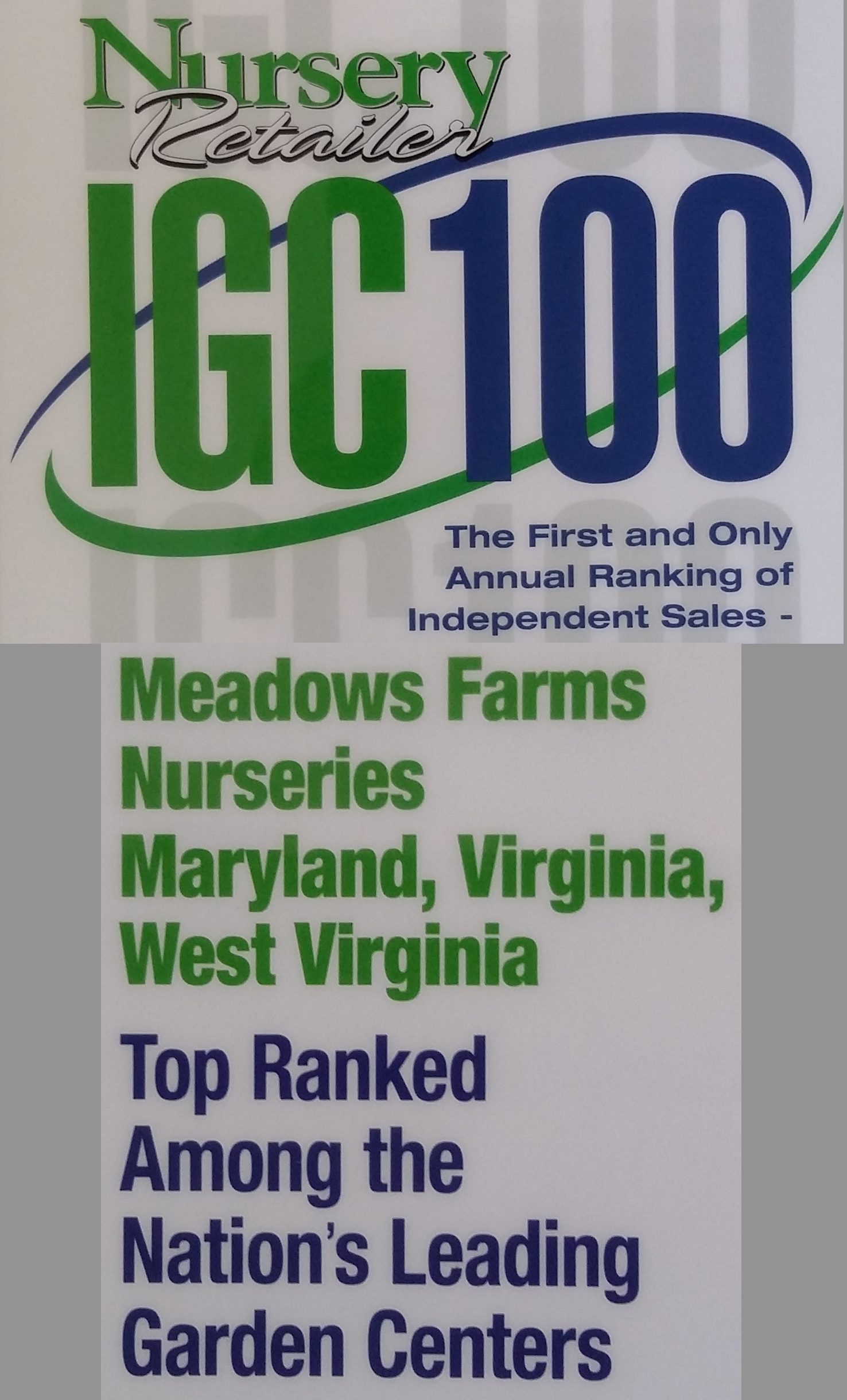 Meadows Farms Nurseries Listed in Top Five Independent Garden Centers