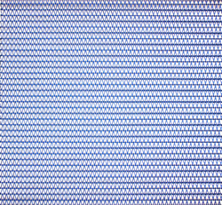 New blue anodized aluminum flexible mesh in Shade pattern from Cambridge Architectural.