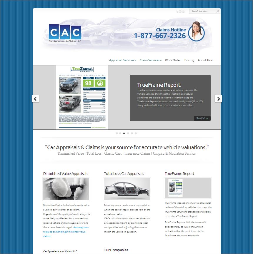 Car Appraisals and Claims LLC Unveils Redesigned site with More