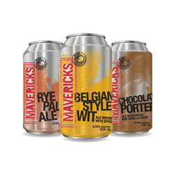 Mavericks Brewing introduces Rye Pale Ale, Belgian Style Wit and Chocolate Porter low-alcohol, canned beers
