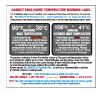 High Temperature Warning Sticker