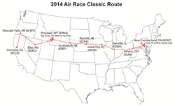 2014 Air Race Classic Route