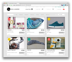 Screenshot of the 1ofa100 marketplace