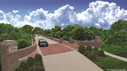 Road and bridge illustration for Birnham Woods road extension at The Falls