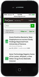 A Screen Shot of the ProQuest eLibrary Search