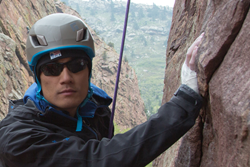 Veteran Steve Baskis climbing.