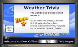 StrandVision Digital Signage now offers Free Electronic Signage Trivia
