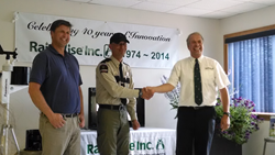 From L-R: Wayne Burnett, RainWise CTO; Joseph Mints, District Ranger, Maine Forest Service; Carsten Steenberg, RainWise CEO